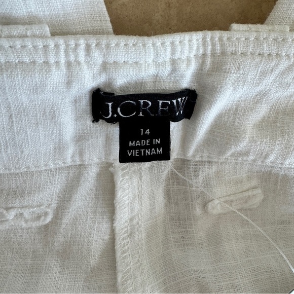 J Crew White Seaside Utility Cargo Pant Linen Blend Womens Size 14 Beach Casual - Picture 13 of 16